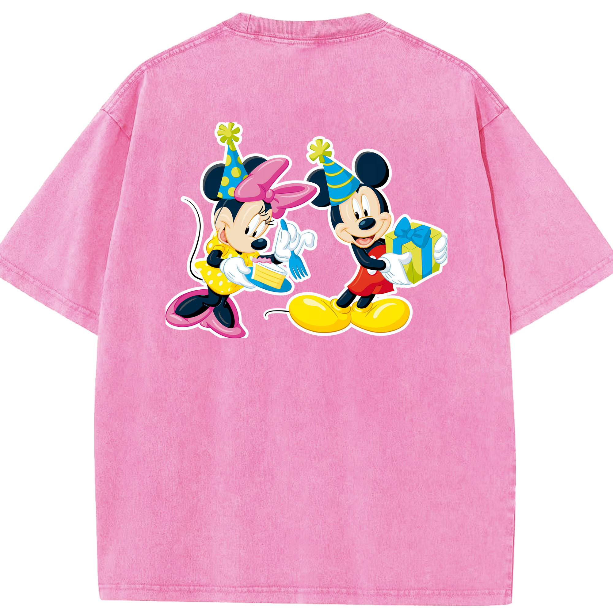（画像用） ミッキーマウス Mickey Mouse 綿100% ヴィンテージ風 半袖Tシャツ（背面プリント）